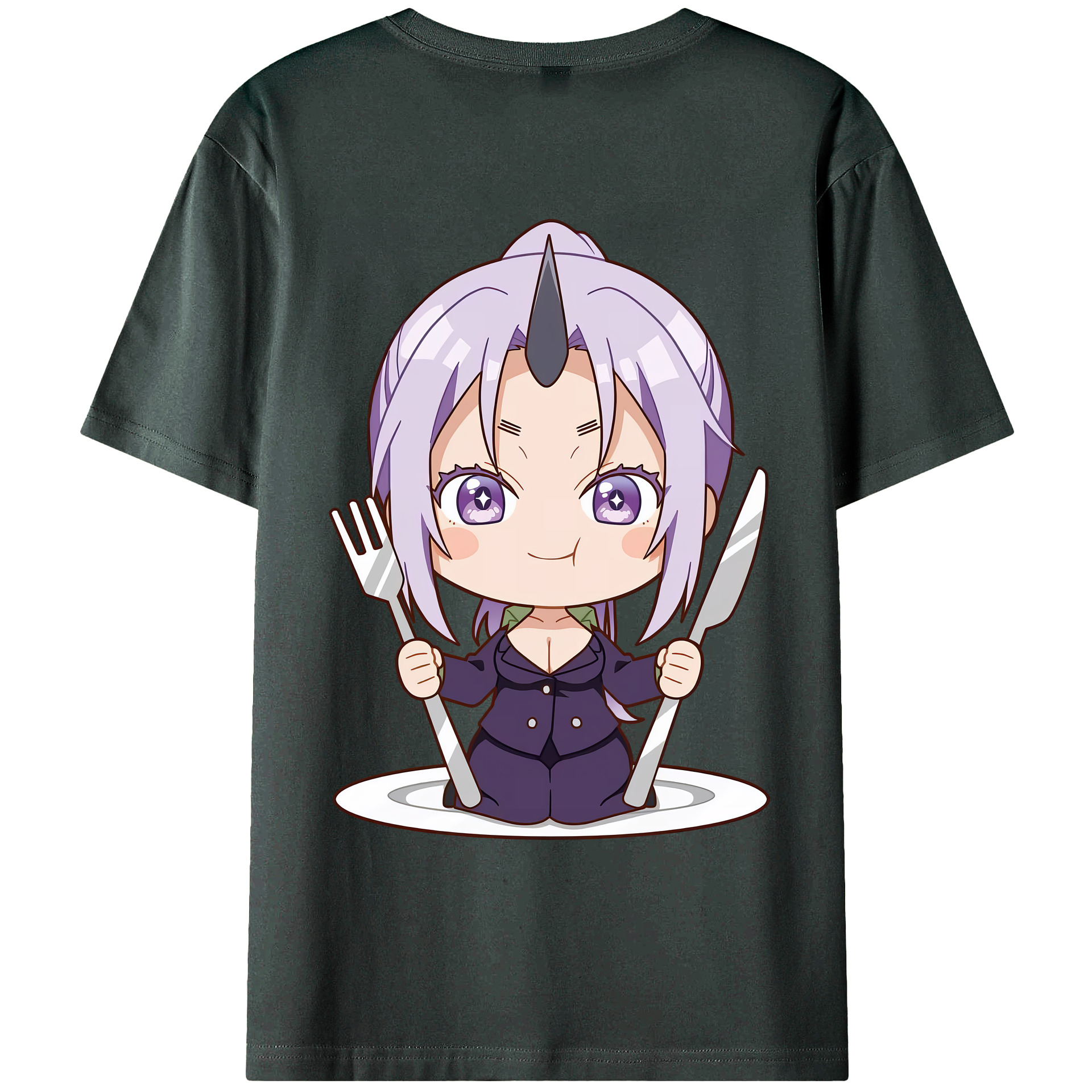 （画像用） 転スラ Regarding Reincarnated to Slime 綿100％ メンズ半袖Tシャツ（バックプリント） 通気性